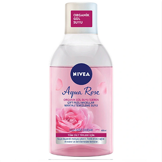 Nivea Aqua Rose Micellar Double Phase Make-up Cleansing Water Containing Rose Water 400 ml