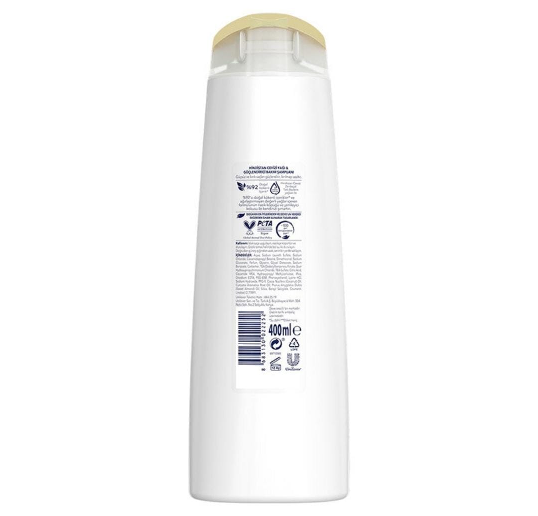 Dove Ultra Care 400ml Hair Care Shampoo Fortifying Care with Coconut Oil