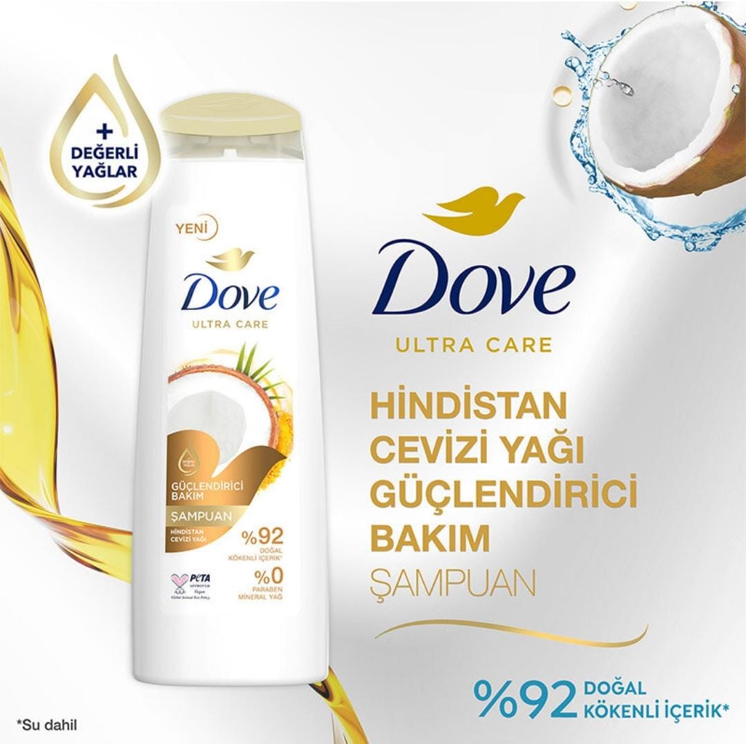 Dove Ultra Care 400ml Hair Care Shampoo Fortifying Care with Coconut Oil